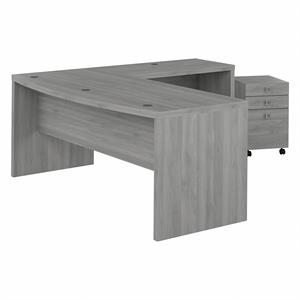 Echo 72W Bow Front L Desk with Drawers
