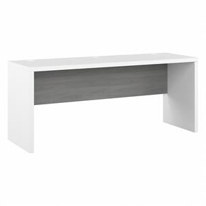 echo 72w computer desk in pure white and modern gray - engineered wood
