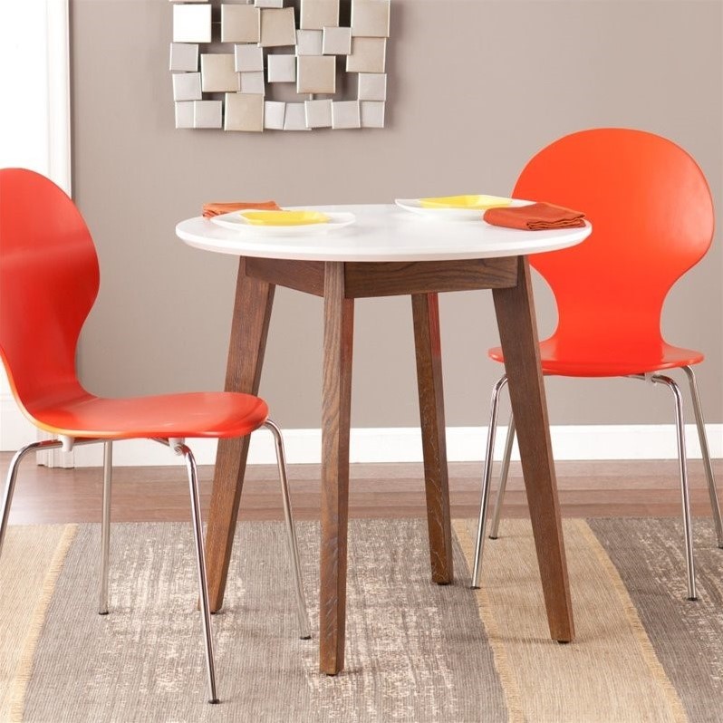 Holly & Martin Oden Dining Table in White with Burnt Oak