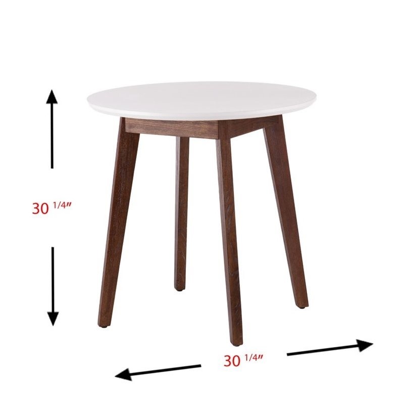 Holly & Martin Oden Dining Table in White with Burnt Oak