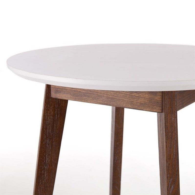 Holly & Martin Oden Dining Table in White with Burnt Oak