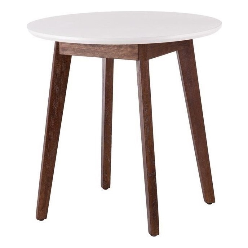 Holly & Martin Oden Dining Table in White with Burnt Oak