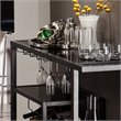 Holly & Martin Zephs Bar Cart in Gunmetal Gray with Black Glass
