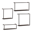 Holly & Martin Zyther Metal Wall Shelf in Antique Black (Set of 4)