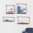 Holly & Martin Zyther Metal Wall Shelf in Antique Black (Set of 4)