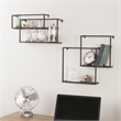 Holly & Martin Zyther Metal Wall Shelf in Antique Black (Set of 4)
