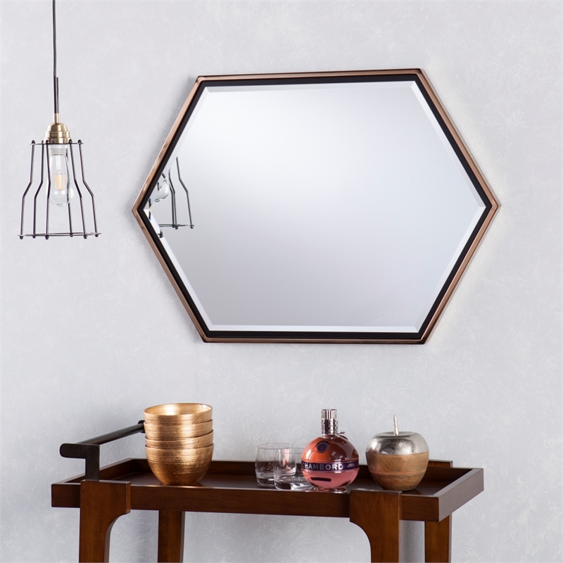 Holly & Martin Whexis Metal Wall Mirror in Champagne Gold