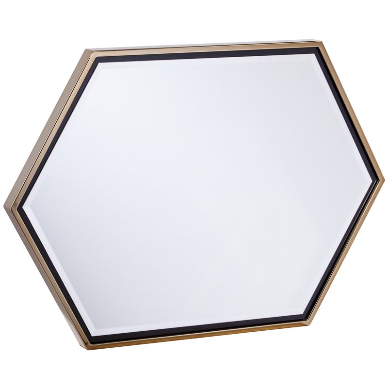 Holly & Martin Whexis Metal Wall Mirror in Champagne Gold