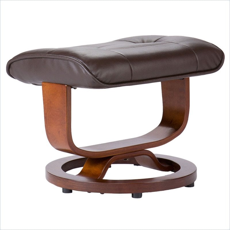 Bonded Leather Recliner and Ottoman Coffee Brown UP1373RC