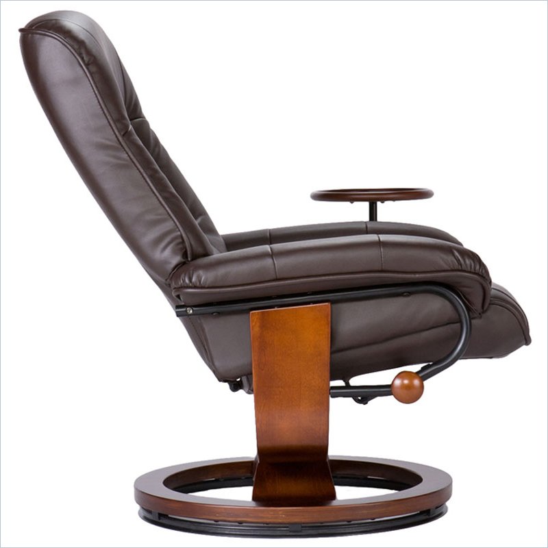Bonded Leather Recliner and Ottoman Coffee Brown UP1373RC