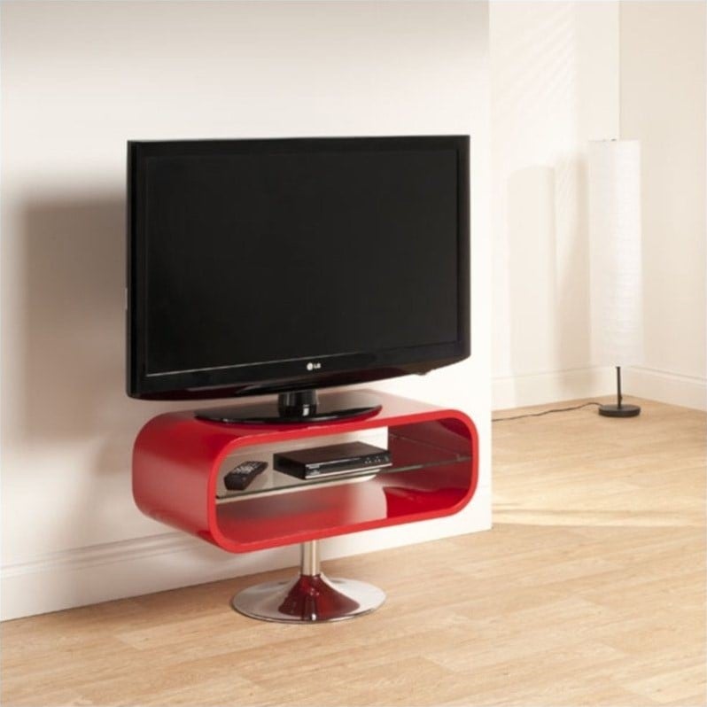 Techlink Opod TV Stand Red with Chrome base   OP80R