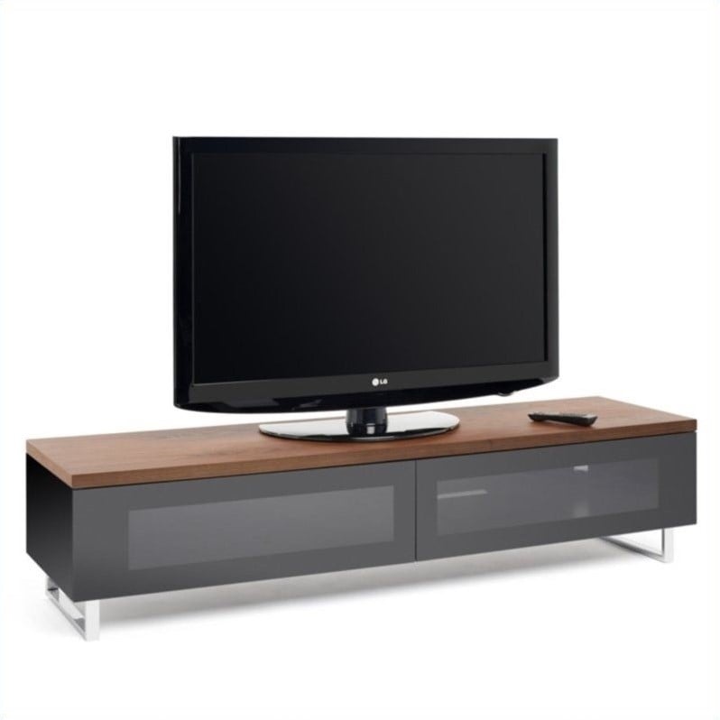 80" TV Stand in Walnut and Black - PM160W