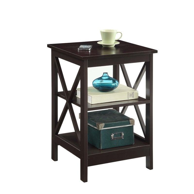 Convenience Concepts Oxford End Table in Espresso Wood Finish Cymax