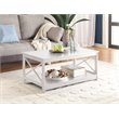 Convenience Concepts Oxford Coffee Table with Shelf in White Wood Finish
