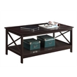 Convenience Concepts Oxford Coffee Table with Shelf in Espresso Wood Finish
