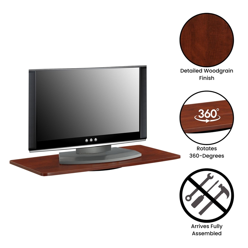 Convenience Concepts Designs2Go XL Single-Tier TV Swivel in Cherry Wood Finish