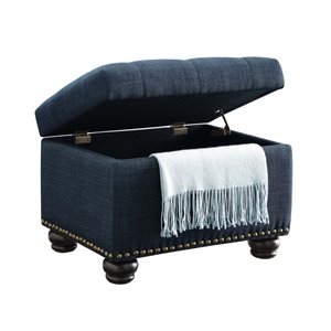 convenience concepts designs4comfort storage ottoman in blue fabric
