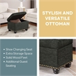 Convenience Concepts Designs4Comfort Storage Ottoman in Gray Fabric