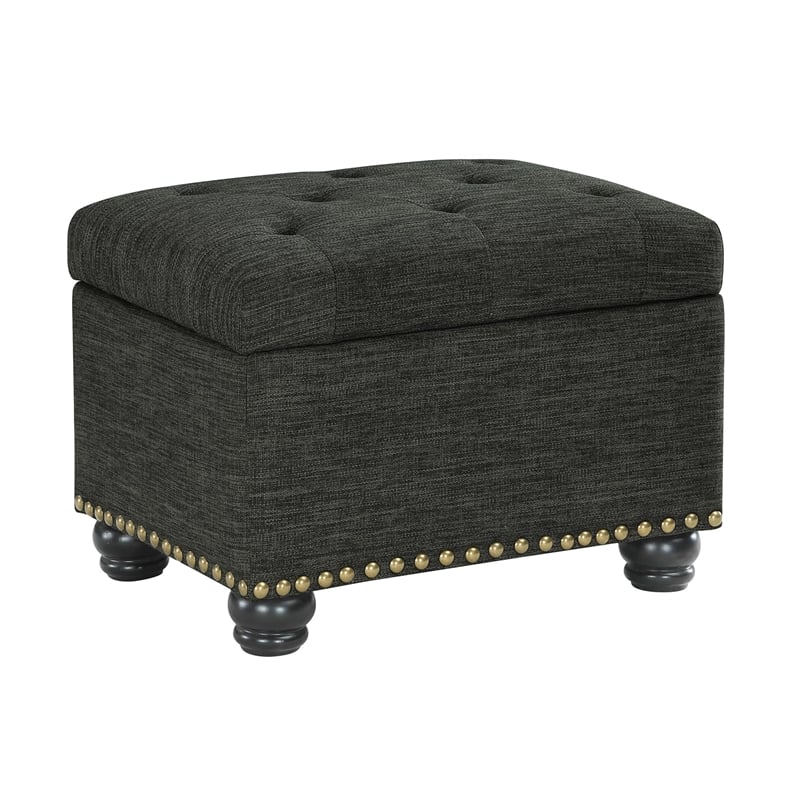 Convenience Concepts Designs4Comfort Storage Ottoman in Gray Fabric