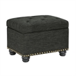 Convenience Concepts Designs4Comfort Storage Ottoman in Gray Fabric