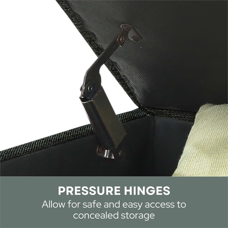 Convenience Concepts Designs4Comfort Storage Ottoman in Gray Fabric