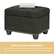 Convenience Concepts Designs4Comfort Storage Ottoman in Gray Fabric