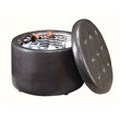 Convenience Concepts Designs4Comfort Round Ottoman in Espresso Faux Leather