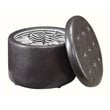 Convenience Concepts Designs4Comfort Round Ottoman in Espresso Faux Leather