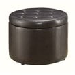 Convenience Concepts Designs4Comfort Round Ottoman in Espresso Faux Leather
