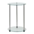 Convenience Concepts Designs2Go Round End Table with Clear Glass Shelves