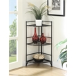 Convenience Concepts Designs2Go Corner Plant Stand in Black Metal Frame Finish
