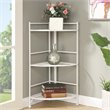 Convenience Concepts Designs2Go Corner Plant Stand in White Metal Frame Finish