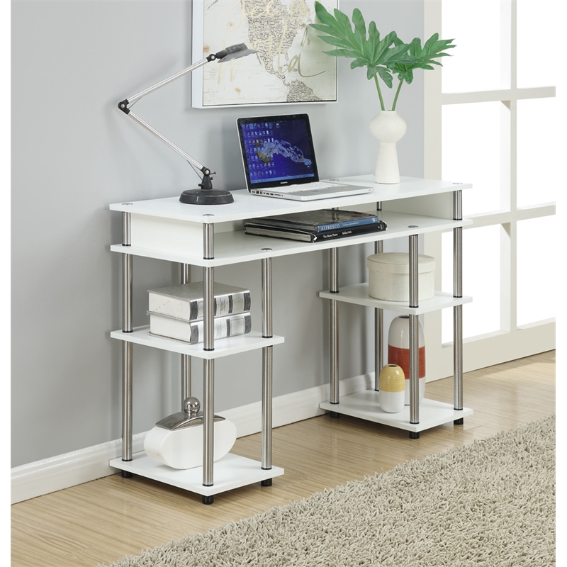Convenience Concepts Designs2Go Writing Desk in White Wood Finish