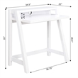 Convenience Concepts Newport Lilly Writing Desk in White Wood Finish