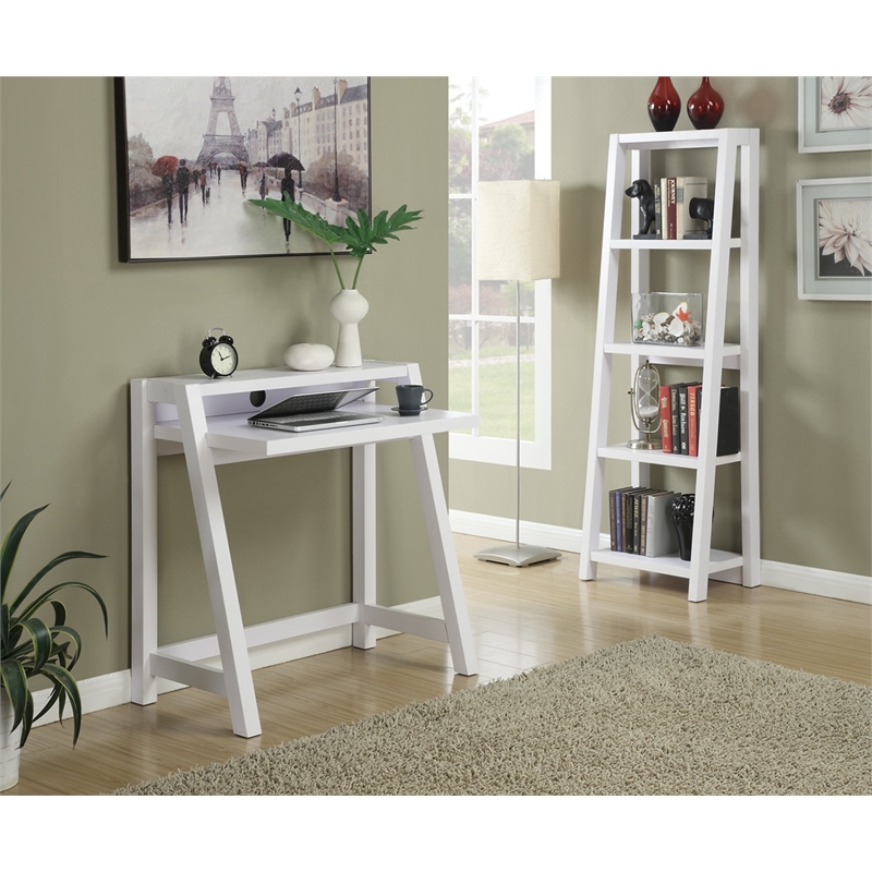 Convenience Concepts Newport Lilly Writing Desk in White Wood Finish