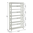 Convenience Concepts Oxford Five Shelf Bookcase in White Wood Finish