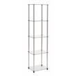 Convenience Concepts Designs2Go Four Shelf Clear Glass Tower