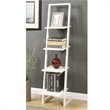 Convenience Concepts Designs2Go Four Shelf Ladder Bookcase in White Wood Finish