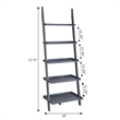 American Heritage Five-Shelf Ladder Bookcase in Gray Solid Wood Finish