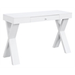 Convenience Concepts Newport Writing Desk in White Wood Finish With Drawer