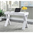Convenience Concepts Newport Writing Desk in White Wood Finish With Drawer