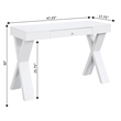 Convenience Concepts Newport Writing Desk in White Wood Finish With Drawer