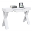 Convenience Concepts Newport Writing Desk in White Wood Finish With Drawer