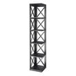 Convenience Concepts Oxford 5 Shelf Corner Bookcase in Black Wood finish