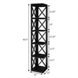 Convenience Concepts Oxford 5 Shelf Corner Bookcase in Black Wood finish