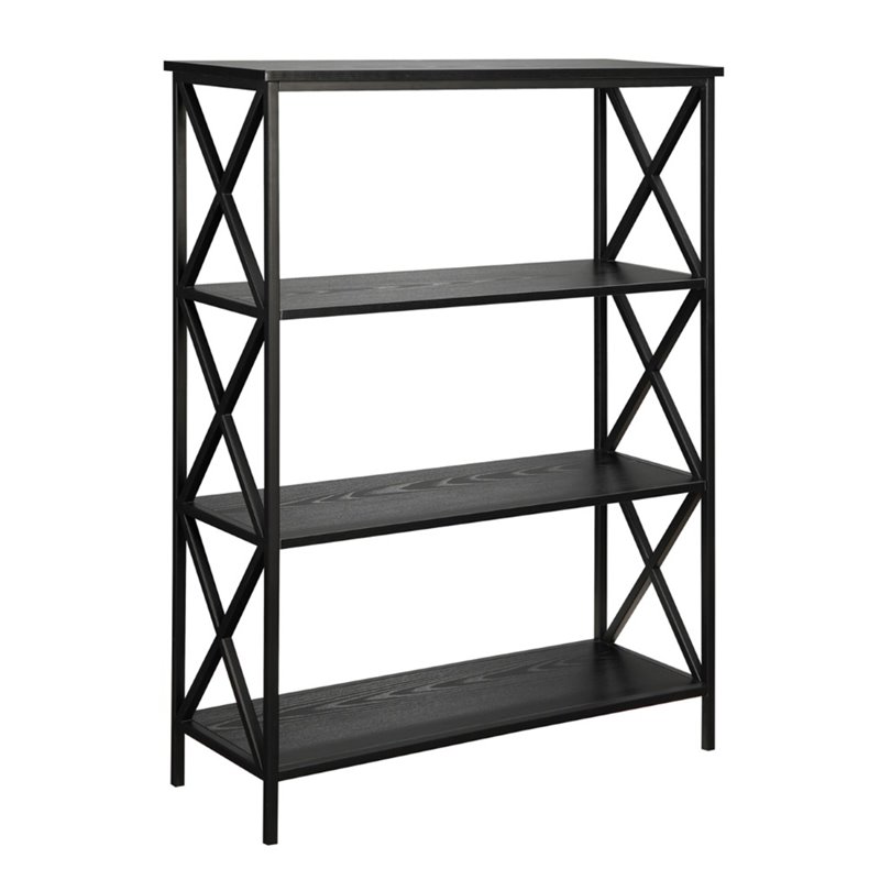 Convenience Concepts Tucson 3 Shelf Bookcase in Black Wood Finish