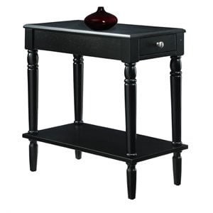 Convenience Concepts French Country End Table in Black Wood Finish