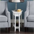 Convenience Concepts American Heritage Wedge End Table in White Wood Finish
