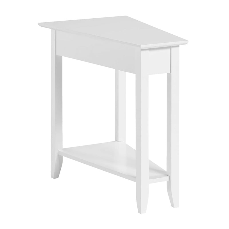 Convenience Concepts American Heritage Wedge End Table in White Wood Finish