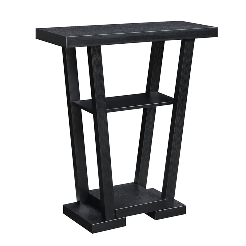 Convenience Concepts Newport V Console Table in Black Wood Finish